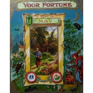 Fortune Postcard Jewel Emerald Flower Hawthorn May Julius Bien Halloween Fantasy